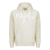 Oatmeal Heather funny nope Premium Hoodie - linhVisuals