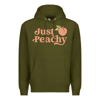 Army Green just peachy retro 70s georgia peaches summer fruit Premium Hoodie - linhVisuals
