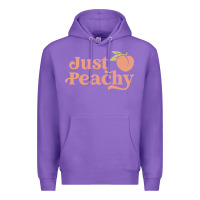 Purple just peachy retro 70s georgia peaches summer fruit Premium Hoodie - linhVisuals
