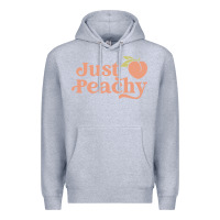 Heather Grey just peachy retro 70s georgia peaches summer fruit Premium Hoodie - linhVisuals