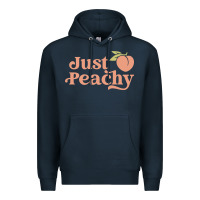 Navy just peachy retro 70s georgia peaches summer fruit Premium Hoodie - linhVisuals