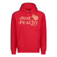 Red just peachy retro 70s georgia peaches summer fruit Premium Hoodie - linhVisuals