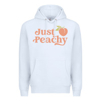 White just peachy retro 70s georgia peaches summer fruit Premium Hoodie - linhVisuals