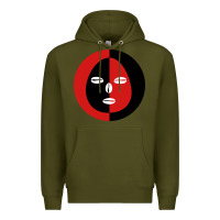 Army Green eleggua 2 colors face Premium Hoodie - linhVisuals