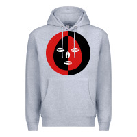 Heather Grey eleggua 2 colors face Premium Hoodie - linhVisuals