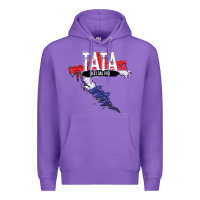 Purple mens tata croatian father croatia bester papa father's day Premium Hoodie - linhVisuals
