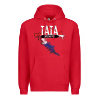 Red mens tata croatian father croatia bester papa father's day Premium Hoodie - linhVisuals