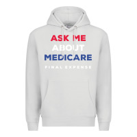 Dove Grey ask me about medicare final expense Premium Hoodie - linhVisuals