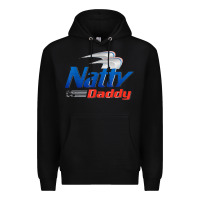 Black mens natty daddy dad bod light humor beer lover father's day Premium Hoodie - linhVisuals