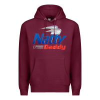 Burgundy mens natty daddy dad bod light humor beer lover father's day Premium Hoodie - linhVisuals