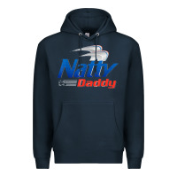 Navy mens natty daddy dad bod light humor beer lover father's day Premium Hoodie - linhVisuals