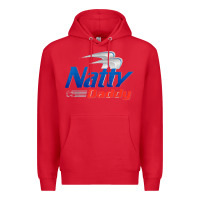 Red mens natty daddy dad bod light humor beer lover father's day Premium Hoodie - linhVisuals