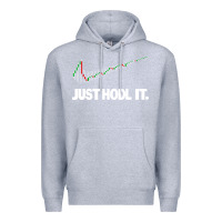 Heather Grey just hodl it Premium Hoodie - linhVisuals