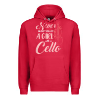 Cardinal never underestimate a girl with a cello Premium Hoodie - linhVisuals