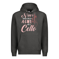 Charcoal Heather never underestimate a girl with a cello Premium Hoodie - linhVisuals