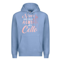 Colony Blue never underestimate a girl with a cello Premium Hoodie - linhVisuals