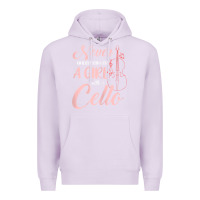 Lilac never underestimate a girl with a cello Premium Hoodie - linhVisuals