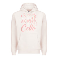 Pale Pink never underestimate a girl with a cello Premium Hoodie - linhVisuals