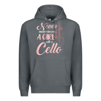 Rock never underestimate a girl with a cello Premium Hoodie - linhVisuals