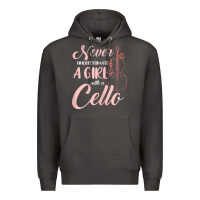 Smoke never underestimate a girl with a cello Premium Hoodie - linhVisuals