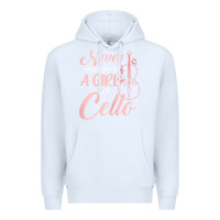 White never underestimate a girl with a cello Premium Hoodie - linhVisuals
