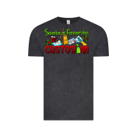 Vintage Black Santa's Favorite Custodian Vintage Tee - LillyAllenDesigns