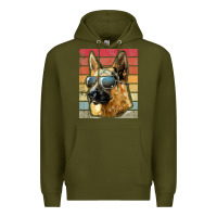 Army Green retro vintage german shepherd german shepherd dog gift Premium Hoodie - linhVisuals