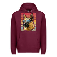 Burgundy retro vintage german shepherd german shepherd dog gift Premium Hoodie - linhVisuals