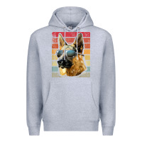 Heather Grey retro vintage german shepherd german shepherd dog gift Premium Hoodie - linhVisuals