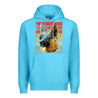 Ocean Blue retro vintage german shepherd german shepherd dog gift Premium Hoodie - linhVisuals