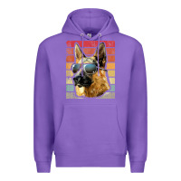 Purple retro vintage german shepherd german shepherd dog gift Premium Hoodie - linhVisuals