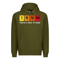 Army Green sarcasm elements of humor periodic table graphic Premium Hoodie - linhVisuals