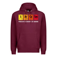 Burgundy sarcasm elements of humor periodic table graphic Premium Hoodie - linhVisuals