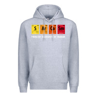 Heather Grey sarcasm elements of humor periodic table graphic Premium Hoodie - linhVisuals