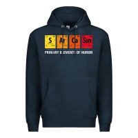 Navy sarcasm elements of humor periodic table graphic Premium Hoodie - linhVisuals