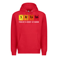 Red sarcasm elements of humor periodic table graphic Premium Hoodie - linhVisuals