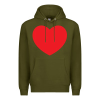 Army Green big heart Premium Hoodie - linhVisuals