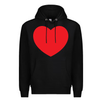 Black big heart Premium Hoodie - linhVisuals