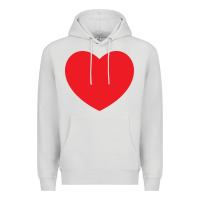 Dove Grey big heart Premium Hoodie - linhVisuals