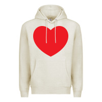 Oatmeal Heather big heart Premium Hoodie - linhVisuals