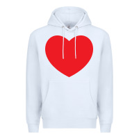 White big heart Premium Hoodie - linhVisuals