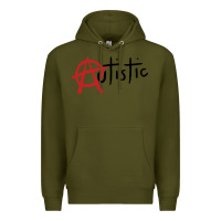 Army Green autistic punk Premium Hoodie - linhVisuals