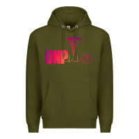Army Green dnp doctor of nursing practice heartbeat color rn nurse Premium Hoodie - linhVisuals