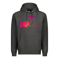 Charcoal Heather dnp doctor of nursing practice heartbeat color rn nurse Premium Hoodie - linhVisuals