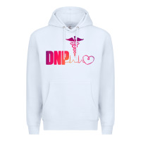 White dnp doctor of nursing practice heartbeat color rn nurse Premium Hoodie - linhVisuals