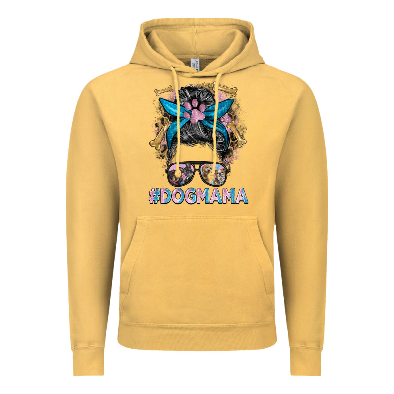 Dog Mama Messy Bun Vintage Hoodie by BarkalooDesign | Teevron