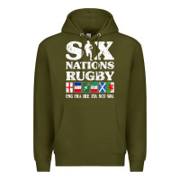 Army Green rugby 6 nations england france ireland italy scotland wales t shirt Premium Hoodie - linhVisuals