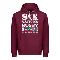 Burgundy rugby 6 nations england france ireland italy scotland wales t shirt Premium Hoodie - linhVisuals