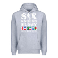 Heather Grey rugby 6 nations england france ireland italy scotland wales t shirt Premium Hoodie - linhVisuals