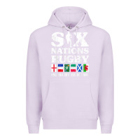 Lilac rugby 6 nations england france ireland italy scotland wales t shirt Premium Hoodie - linhVisuals